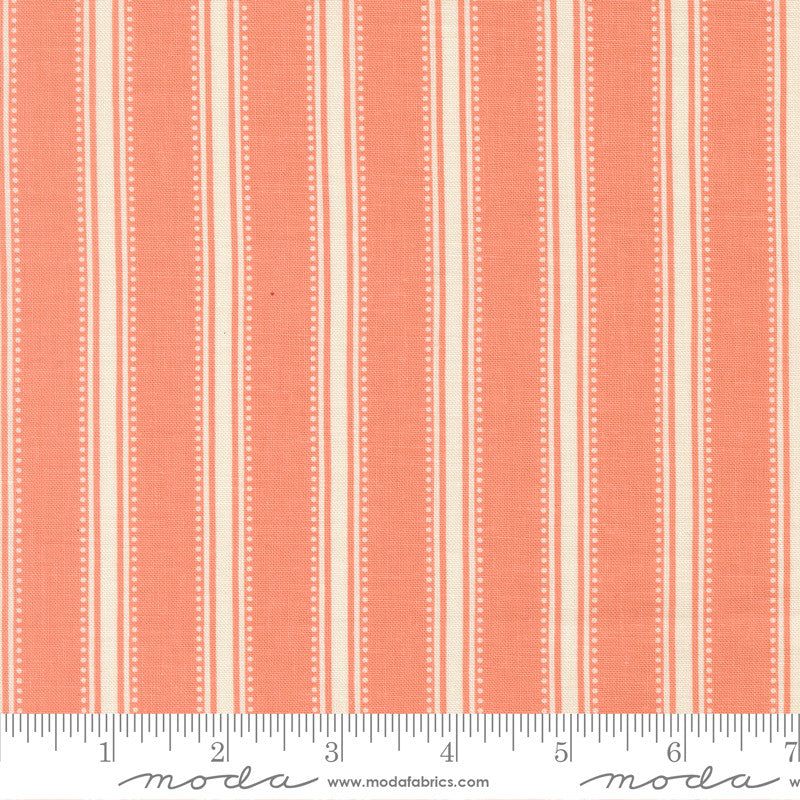 PRESALE Sunbonnet Dotted Stripe Coral Yardage by Heather Briggs of My Sew Quilty Life for Moda Fabrics | 31767 41