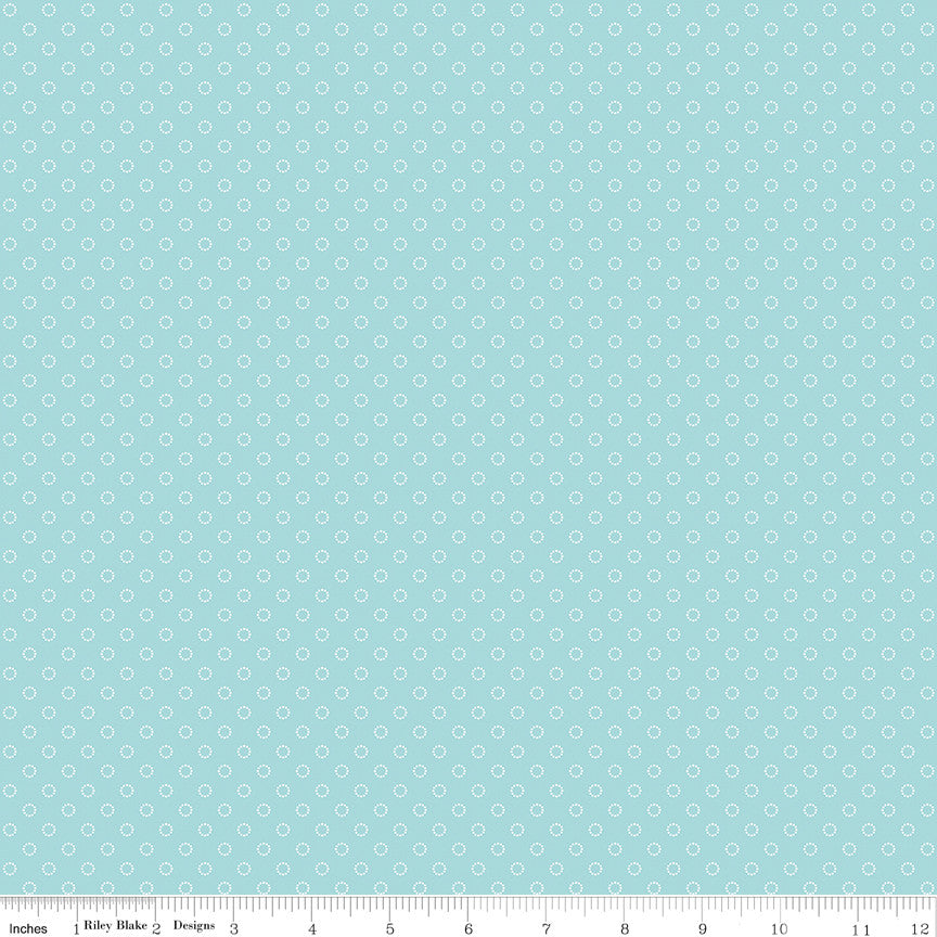 Whimsical Woodland Circle Dots Aqua Yardage by Tasha Noel for Riley Blake Designs | C17647-AQUA