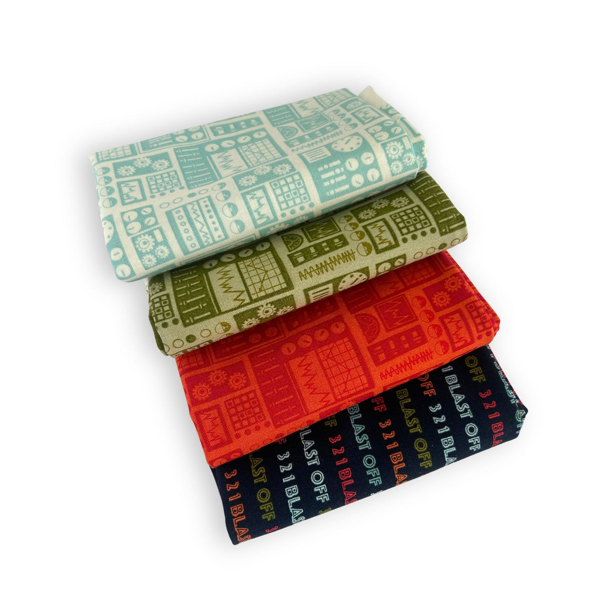Fat Quarter Bundle Space Fabric | 321 Blast Off by Stacy Iest Hsu | 5 Fat Quarters | Curated Bundle