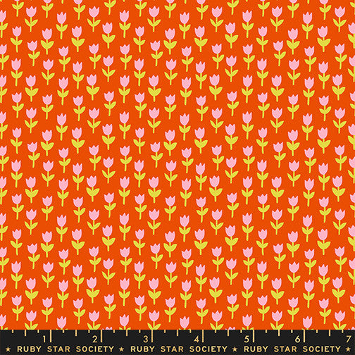PRESALE 1 800 Calico Tulips Warm Red Yardage by Alexia Abegg for Ruby Star Society | RS4169 13