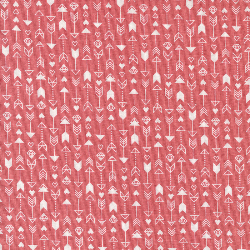 PRESALE Love Blooms Arrow Stripes Lipstick Yardage by Lella Boutique for Moda Fabrics | 5222 13