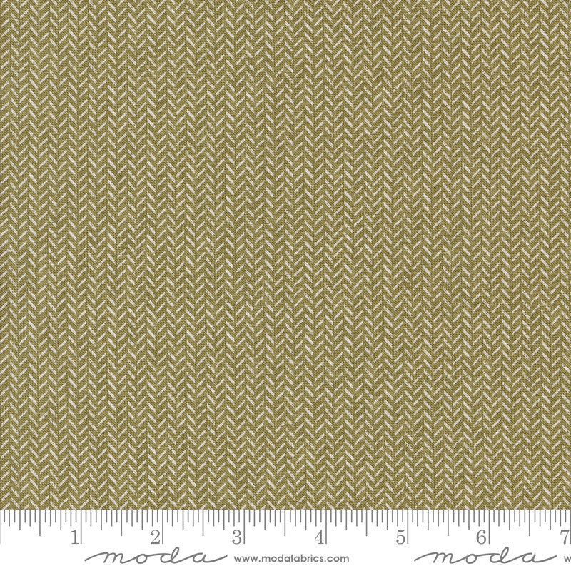 PRESALE Berry And Pine Yule Herringbone Sage Yardage by Lella Boutique for Moda Fabrics | 5246 12