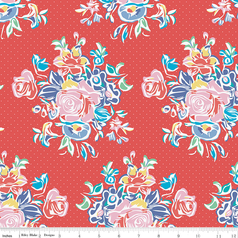 Always in Season Large Floral Red Yardage by American Jane for Riley Blake Designs C15100-RED