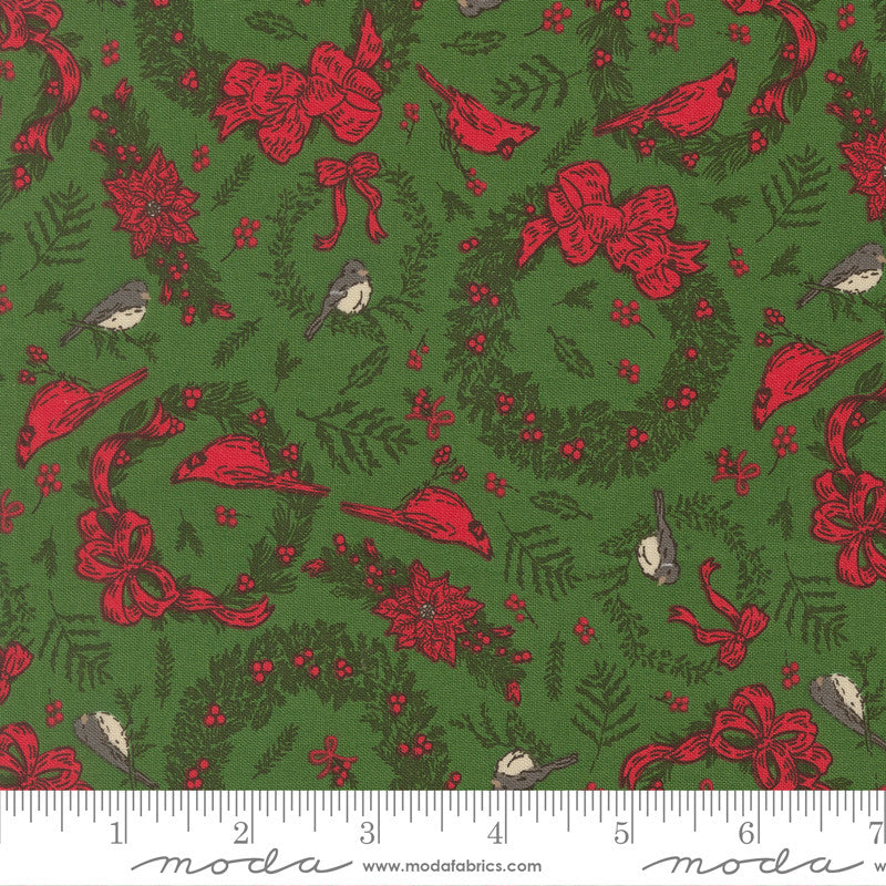 Holiday Cheer Deck The Halls Evergreen Yardage by Stacy Iest Hsu for Moda Fabrics | 20973 14