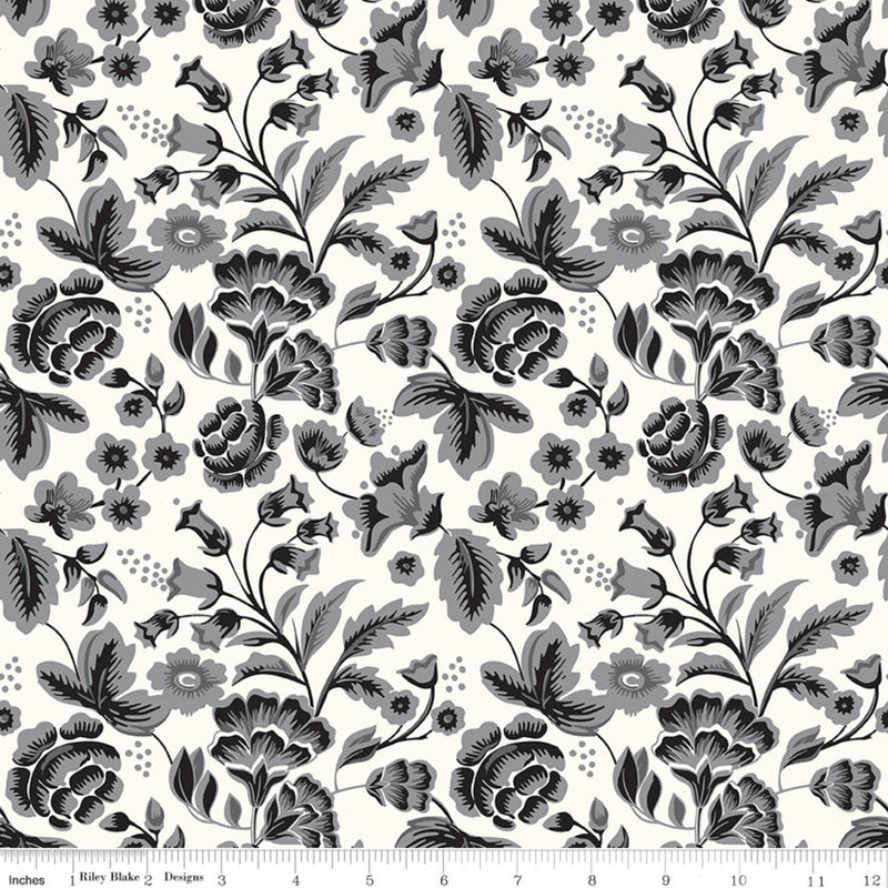 Midnight Meadow Main Cream Yardage by My Mind's Eye for Riley Blake Designs | C15320-CREAM