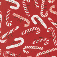 Tiny Christmas Candy Cane Christmas Red Yardage by Lizzy House for Moda Fabrics | 37134 12