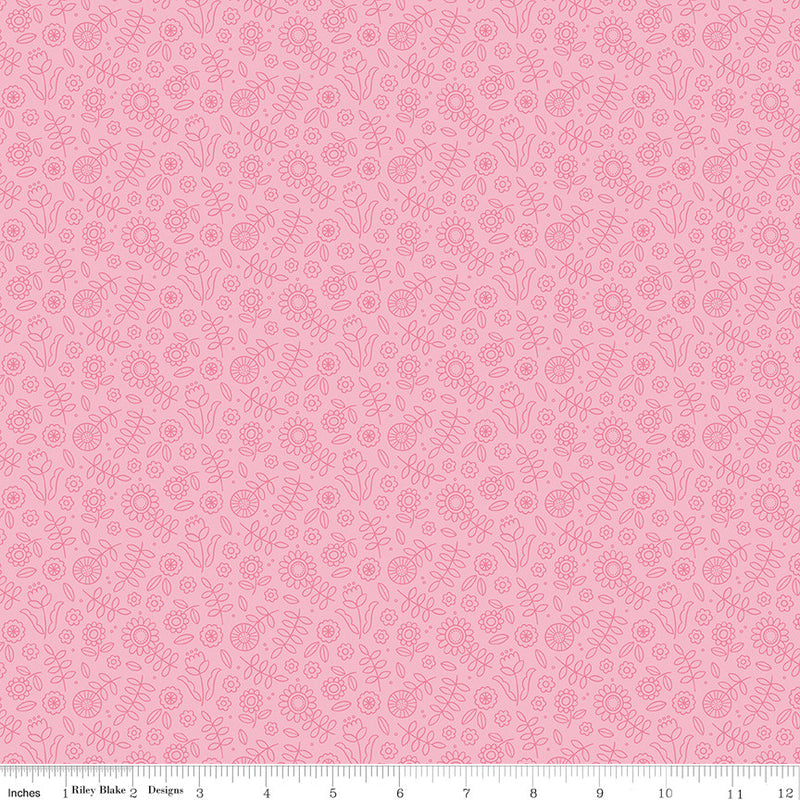 Little Darlin' Tonal Floral Pink Yardage by the RBD Designers for Riley Blake Designs | C16972-PINK