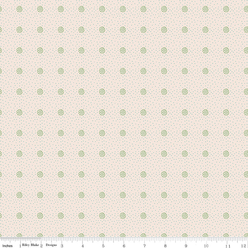 Piece & Plenty Orchard Basil Yardage by Lori Holt for Riley Blake Designs | 5 Yard Backing | C15890-BASIL
