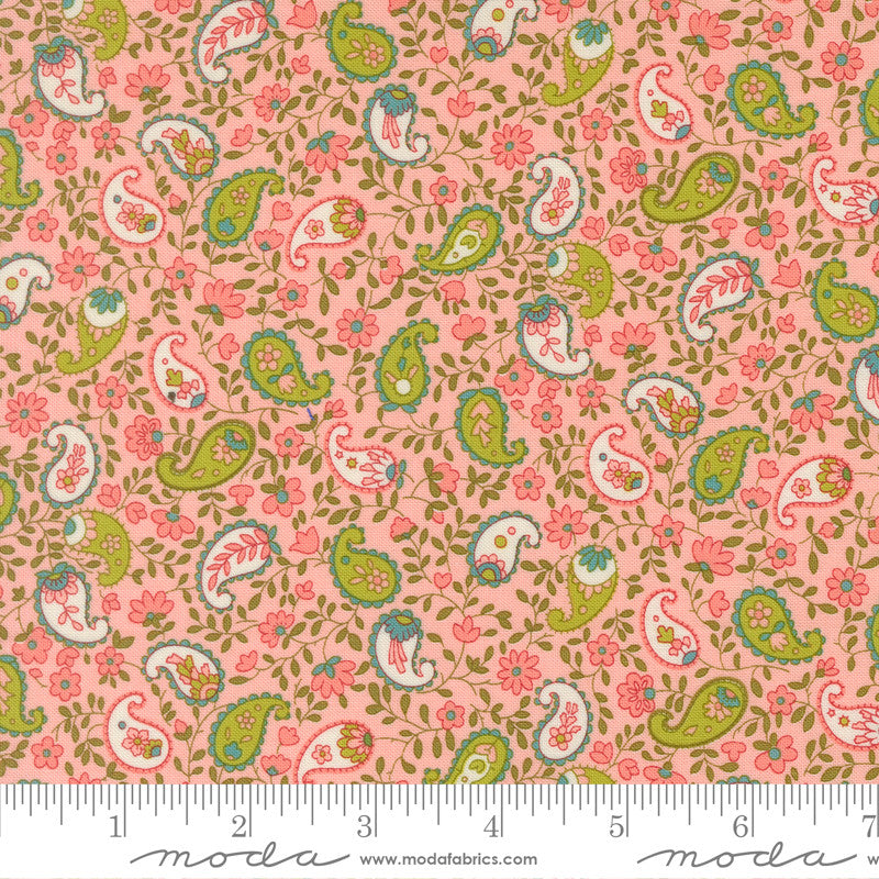 Happy Daze Peaceful Paisley Bubblegum Yardage by Chloe’s Closet for Moda Fabrics | 33845 12