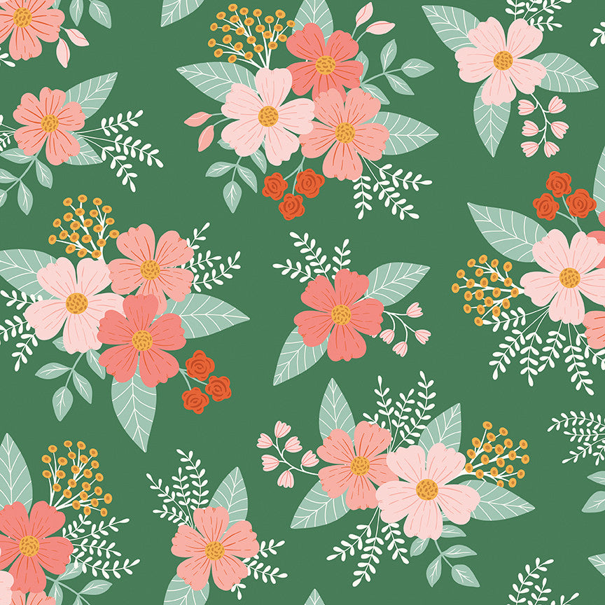 PRESALE Meadow Moments Main Green Yardage by Little Forest Atelier for Riley Blake Designs | C17230-GREEN
