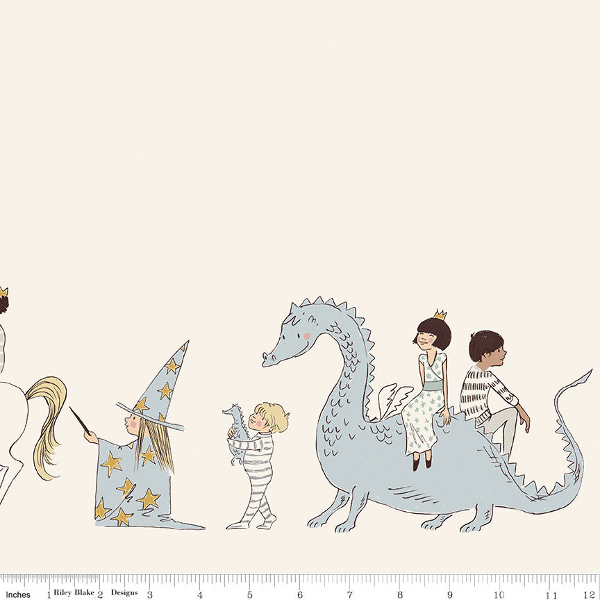 PRESALE Story Land Magic Parade Border Print Cream Yardage by Sarah Jane for Riley Blake Designs | C18306-CREAM