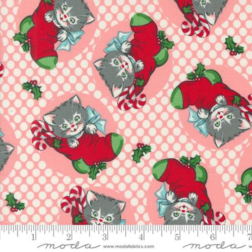 Kitty Christmas Custom Fat Quarter Pink Colorway Bundle by Urban Chiks for Moda Fabrics | Curated Bundle 4 Fat Quarters