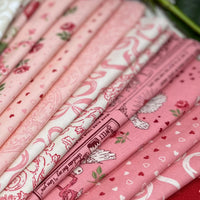 PRESALE Je T'aime Fat Quarter Bundle Pink by Stacy Iest Hsu for Moda Fabrics | 11 Fat Quarters | Curated Bundle