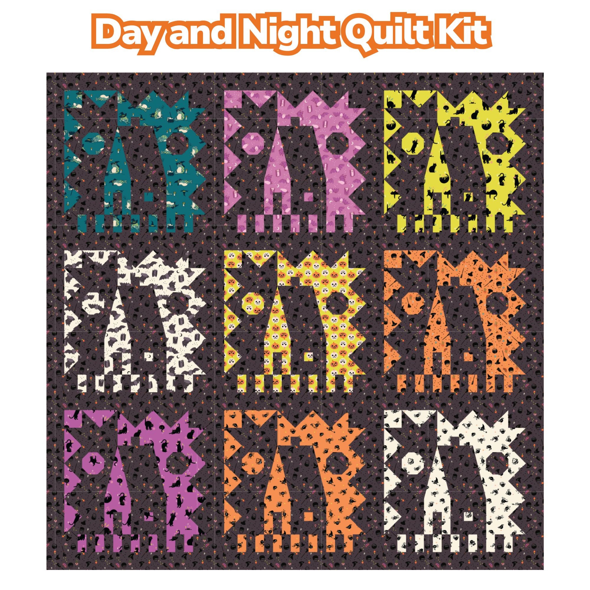 PRESALE Day and Night Custom Quilt Kit With Freaky Familiars by Ruby Star Society | Quilt Size 56" x 56"