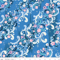 PRESALE Wishes Cindy's Flowers Blueberry Sparkle Yardage by Jill Howarth for Riley Blake Designs | SC18074-BLUEBERRY