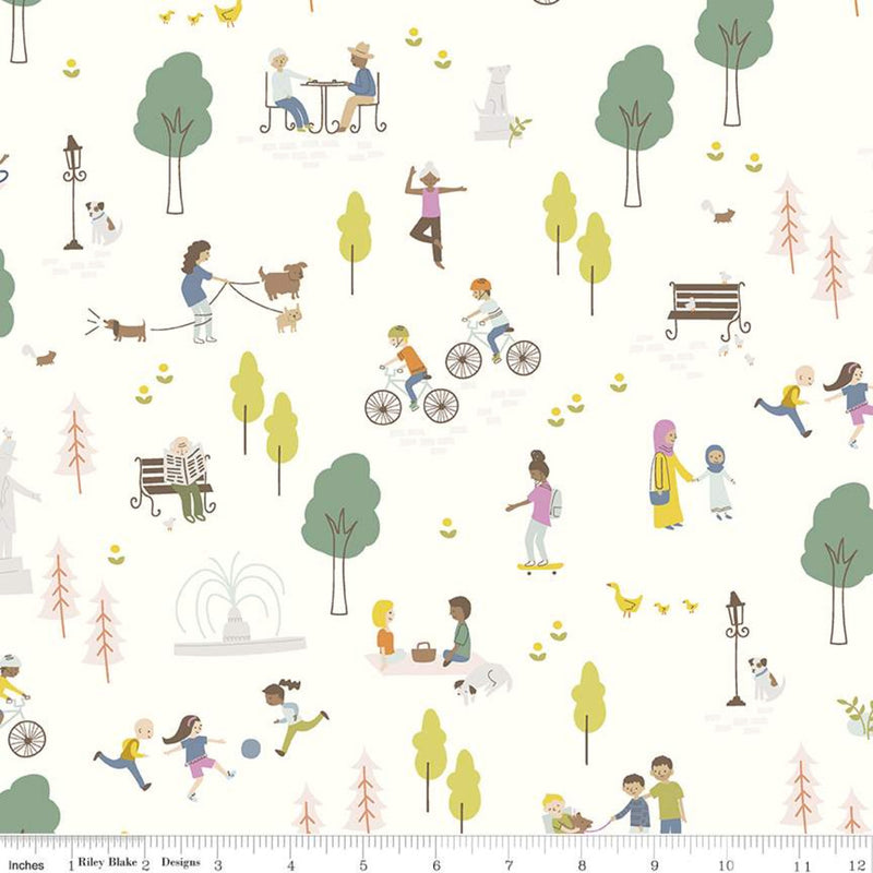Community Cream Main Yardage by Citrus & Mint Designs for Riley Blake Designs | SKU #C11100 CREAM Cut Options Available