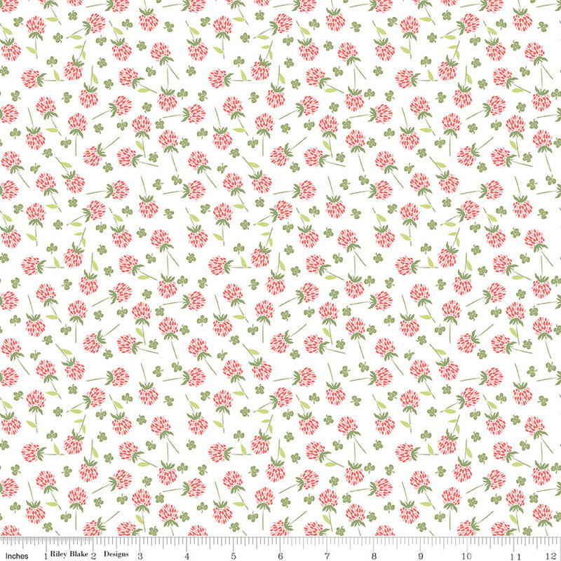 Clover Farm Clover White Yardage by Gracey Larson for Riley Blake Designs | C14763 WHITE | Cut Options