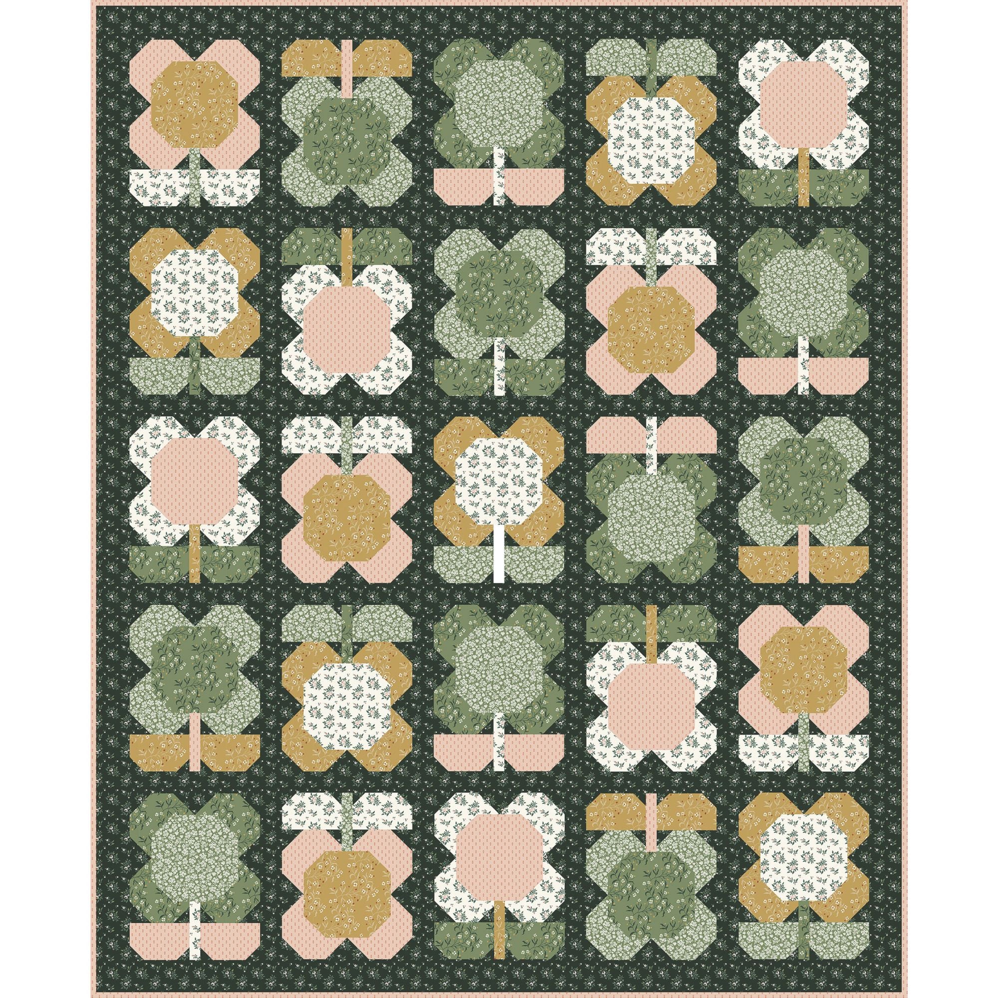 PRESALE Folk Blooms Quilt Kit | Before the Bloom by Danelys Sidron for Riley Blake Designs | Quilt Size 56 1/2" x 69"