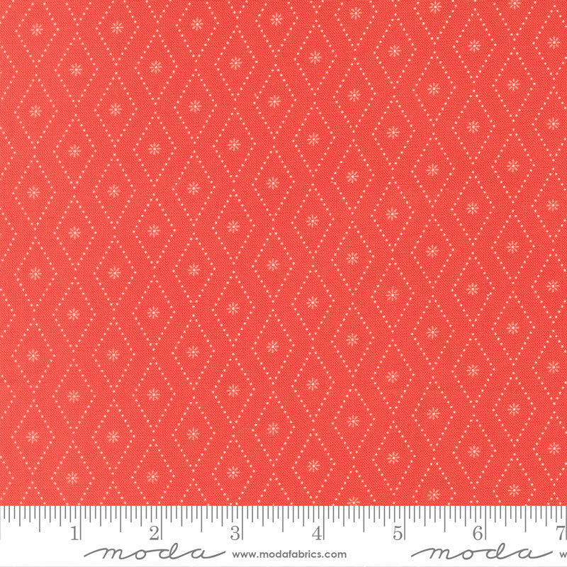 PRESALE Poinsettia and Pear Argyle Geranium Yardage by Sherri & Chelsi for Moda Fabrics | 37716 16