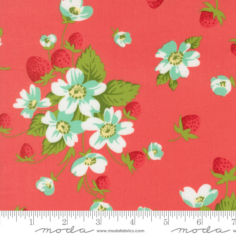 PRESALE Bloomsberry In Bloom Nantucket Red Yardage by Camille Roskelley for Moda Fabrics | 55350 17