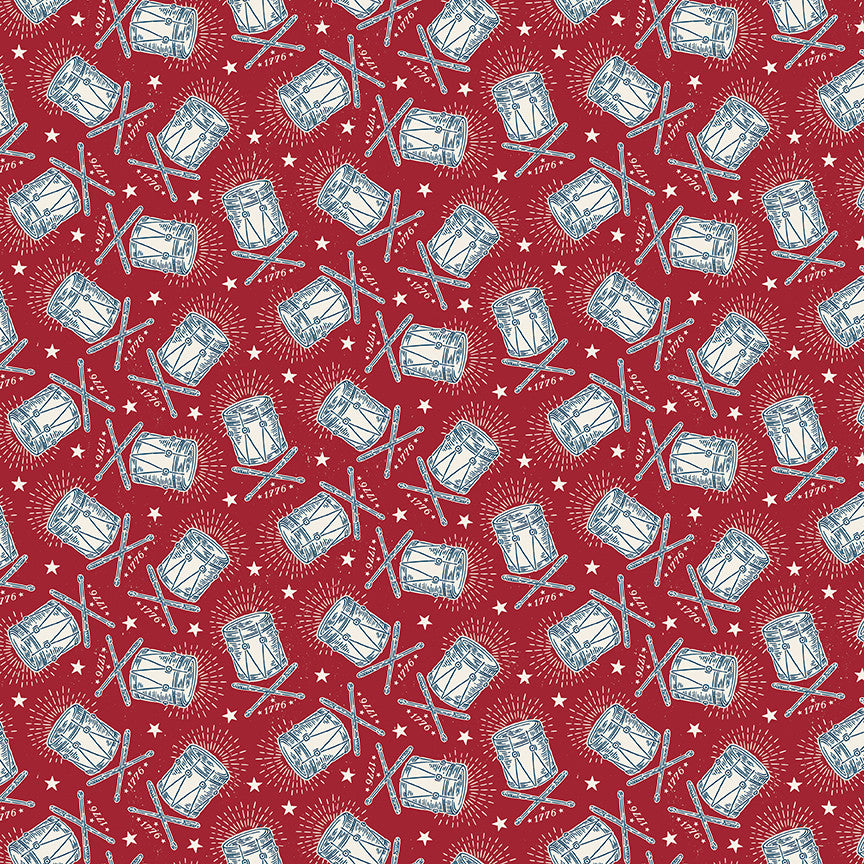 Independence Drums Cherry Tart Yardage by the RBD Designers for Riley Blake Designs | C17335-CHERRYTART