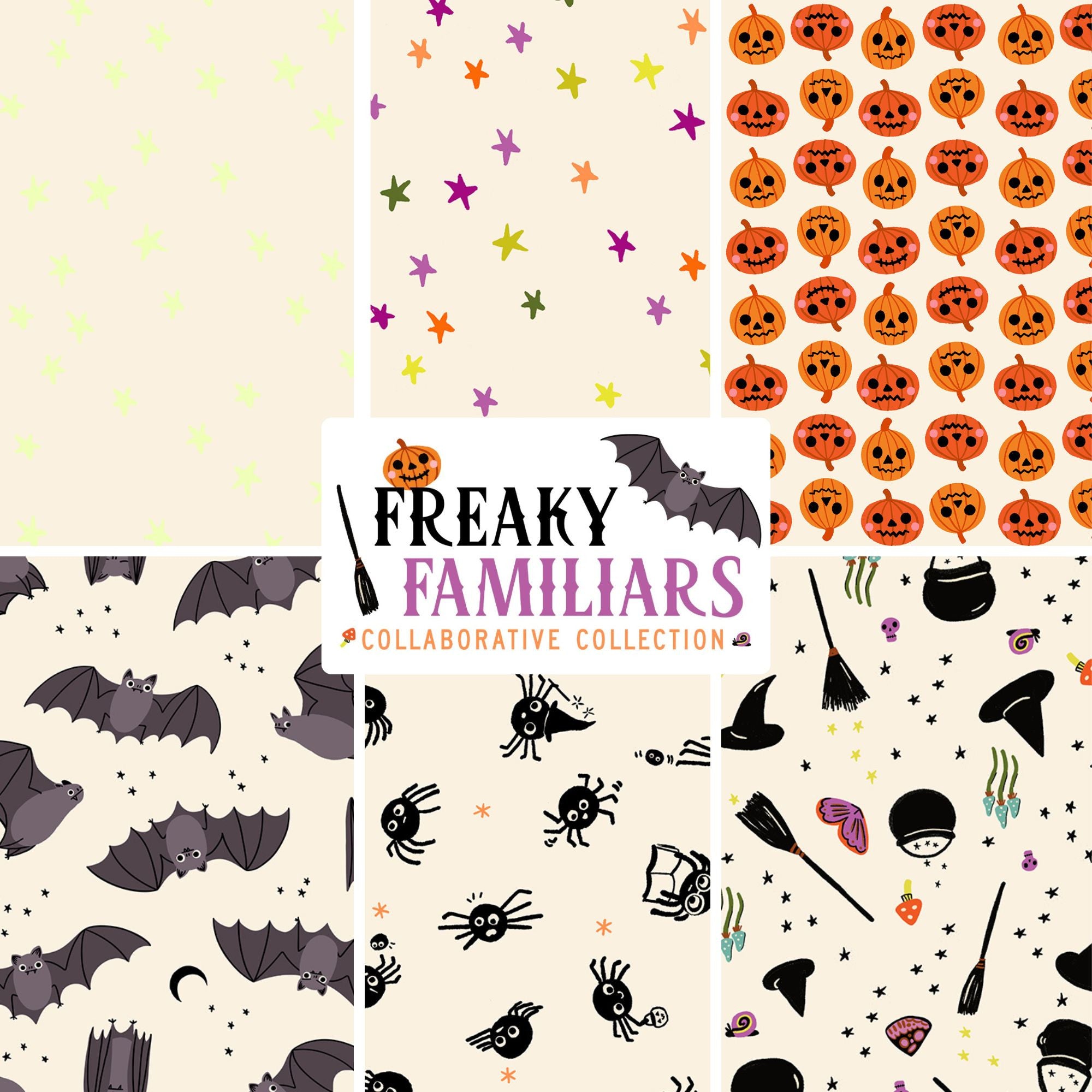 PRESALE Freaky Familiars Custom Fat Quarter Bundle Low Volume by Ruby Star Society | 6 FQs | Curated Bundle