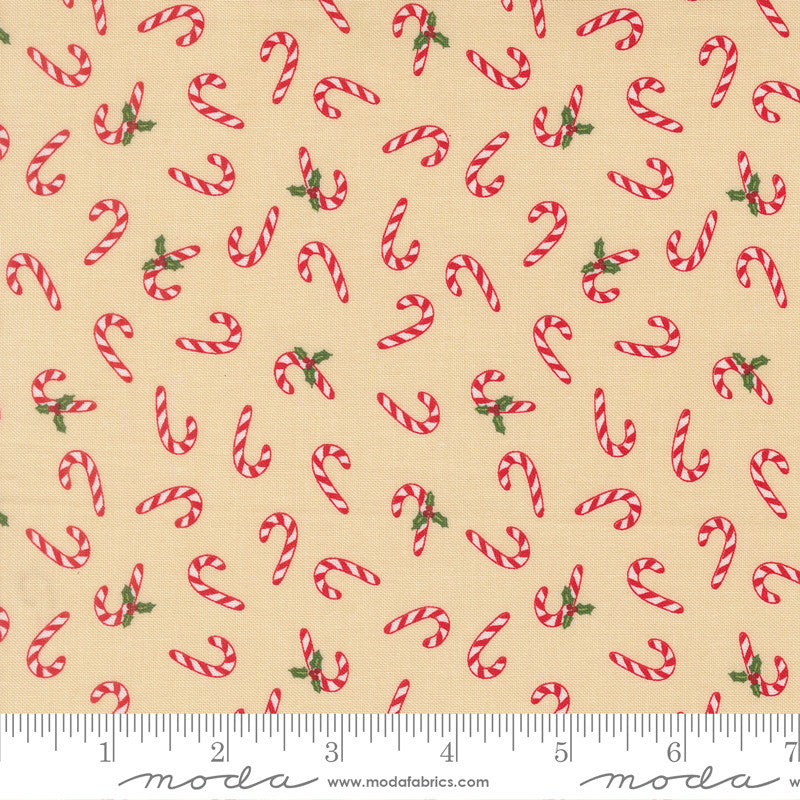 Holiday Cheer Candy Cane Natural Yardage by Stacy Iest Hsu for Moda Fabrics | 20975 11