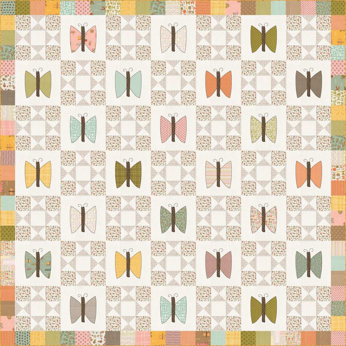 PRESALE Love Bug Quilt Kit With Bug Collector by Sweetwater for Moda Fabrics | Quilt Size 69" x 69"