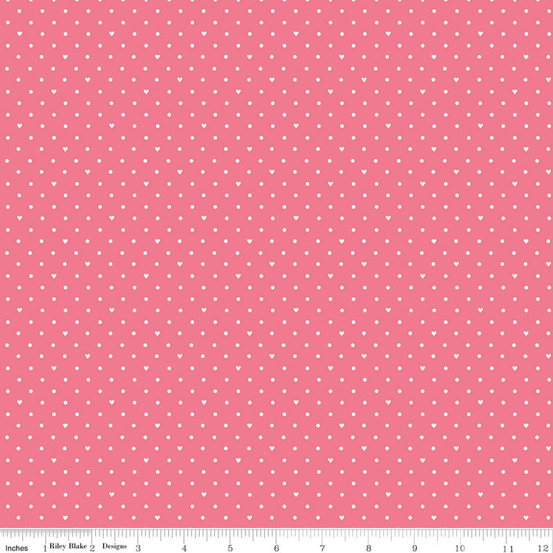 Sweetheart Dots Hot Pink by My Mind's Eye for Riley Blake Designs | C15506-HOTPINK