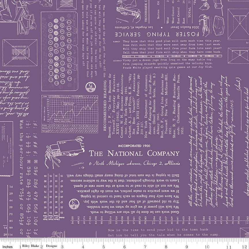 TYPE/ography Plum Yardage by Lori Holt of Bee in My Bonnet for Riley Blake Designs | C16850-PLUM