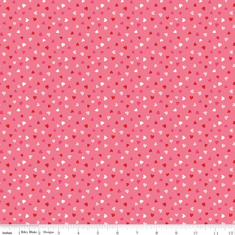 Sweetheart Heart Toss Hot Pink by My Mind's Eye for Riley Blake Designs | C15505-HOTPINK