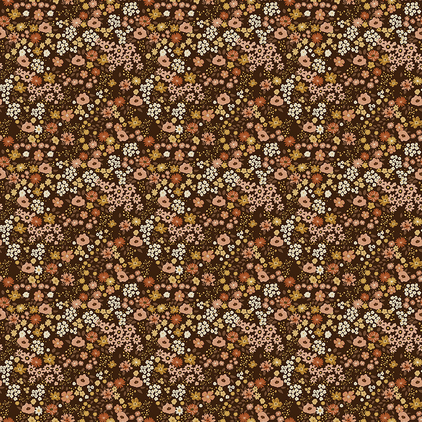 Worth Repeating Flower Garden Coffee Yardage by Sandy Gervais for Riley Blake Designs | C18262-COFFEE