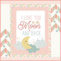 PRESALE Love You to the Moon Coral Panel Flannel Quilt Kit by Echo Park Paper Co. for Riley Blake Designs | KT-18271