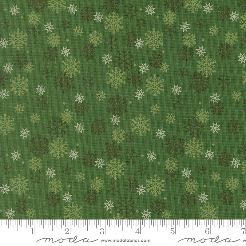 PRESALE Holiday Cheer Snow Flurry Evergreen Yardage by Stacy Iest Hsu for Moda Fabrics | 20976 14