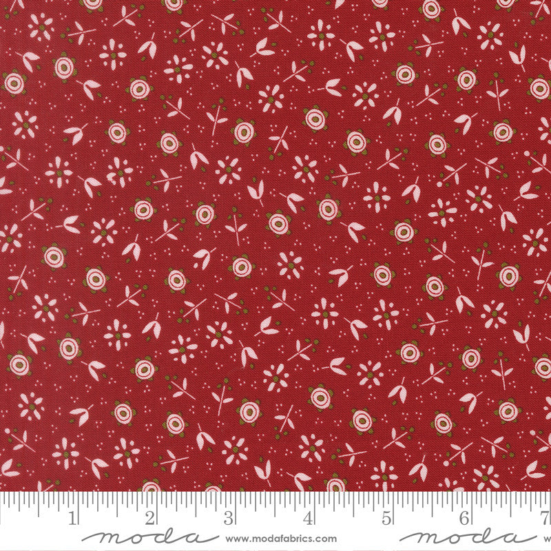 PRESALE Chilly Christmas Flowers Red Yardage by Sweetwater for Moda Fabrics | 55712 22