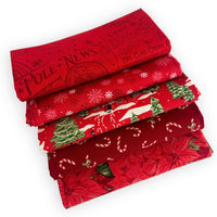 PRESALE Christmas Fat Quarter Bundle Red | Holiday Cheer by Stacy Iest Hsu for Moda Fabrics | 5 FQs | Curated Bundle