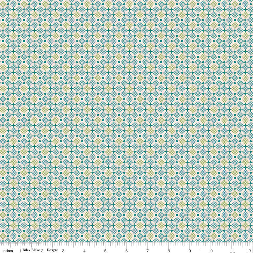 Piece & Plenty Plaid Lagoon Yardage by Lori Holt of Bee in my Bonnet | 5 Yard Cut | C15880-LAGOON