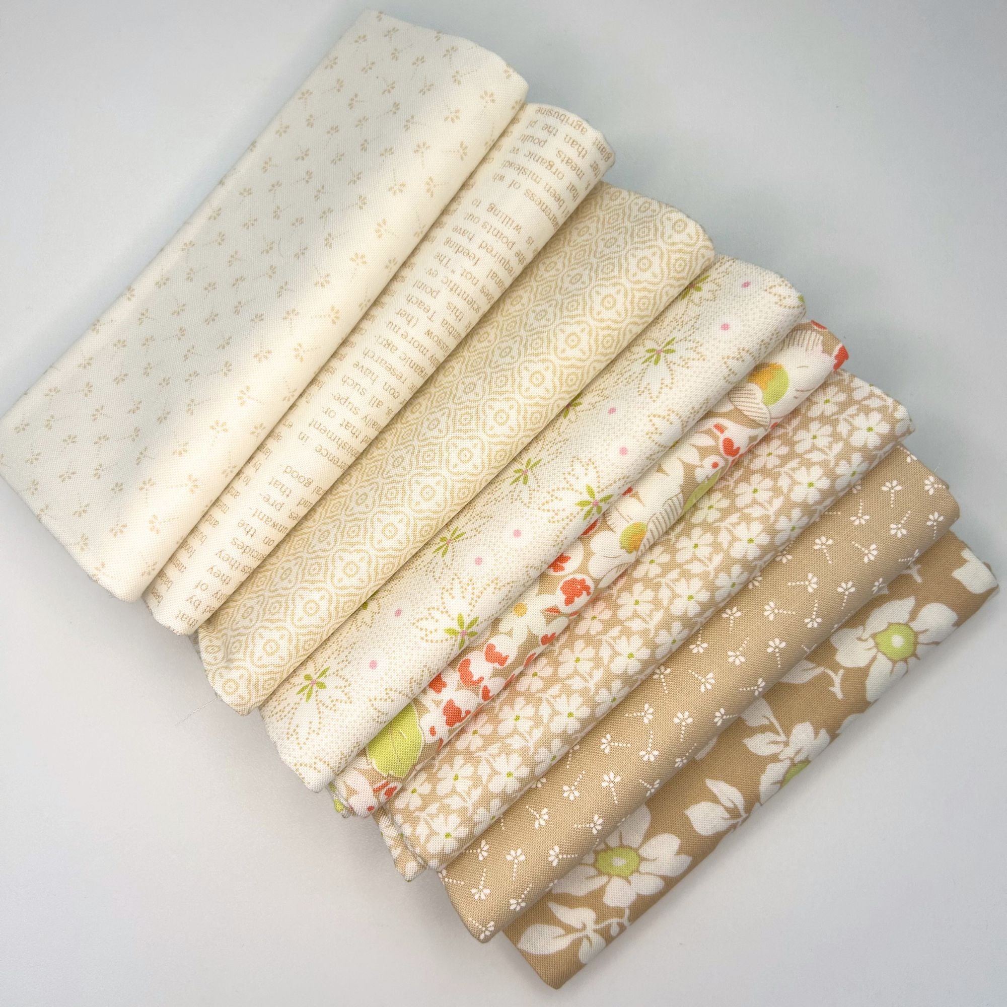 Summers End Custom Fat Quarter Bundle Brown by Fig Tree & Co for Moda Fabrics | 8 FQs | Curated Bundle