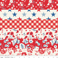 Freedom Garden Cheater Print Red Yardage by My Mind's Eye for Riley Blake Designs | C15626-RED