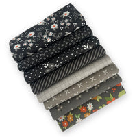 Fat Quarter Bundle Black and Grey | Birch and Willow  by Sherri & Chelsi for Moda Fabrics | 8 Fat Quarters | Curated Bundle