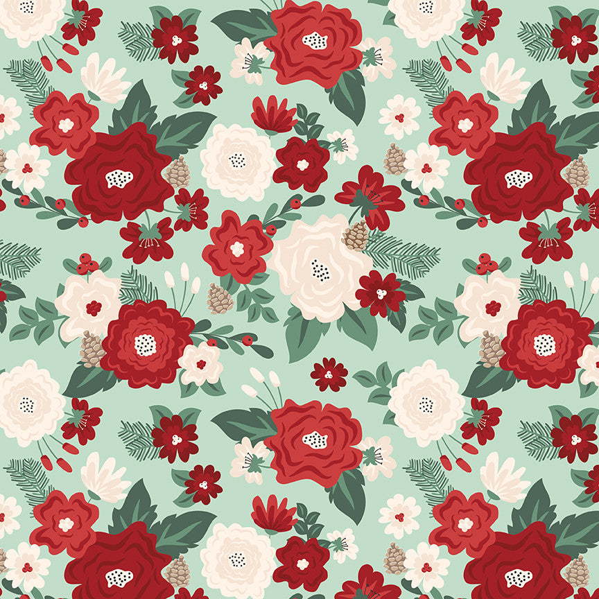Evergreen Wishes Main Mint Yardage by Traci Reed for Riley Blake Designs | C17810-MINT