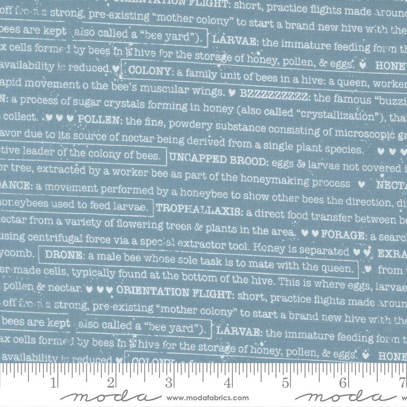 PRESALE Wild Honey Buzz Words Sky Yardage by Lella Boutique for Moda Fabrics | 5254 14