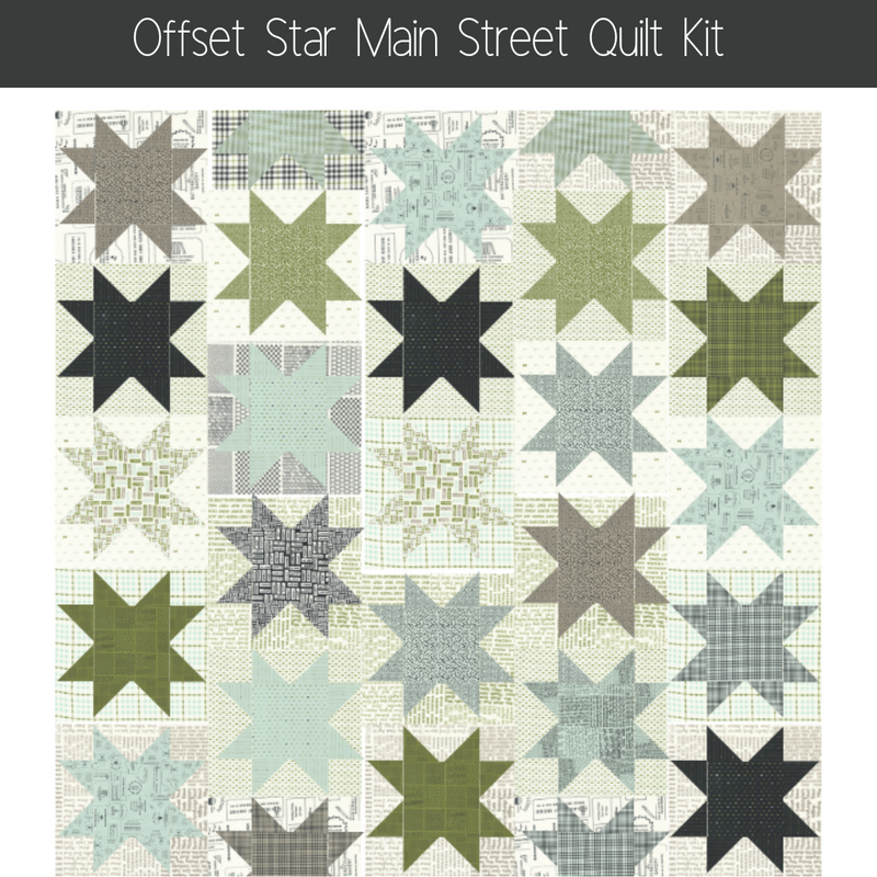 Offset Star on Main Street Custom Quilt Kit using Main Street by Sweetwater for Moda Fabrics | 60" x 60"