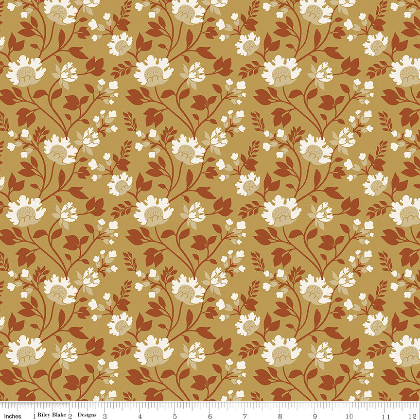 PRESALE Before the Bloom Florence Gold Yardage Danelys Sidron for Riley Blake Designs | C18061-GOLD