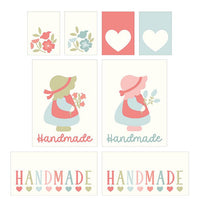 PRESALE Sunbonnet Woven Quilt Labels by Heather Briggs of My Sew Quilty Life | Pack of 8 Woven Quilt Labels | MSQL 115N