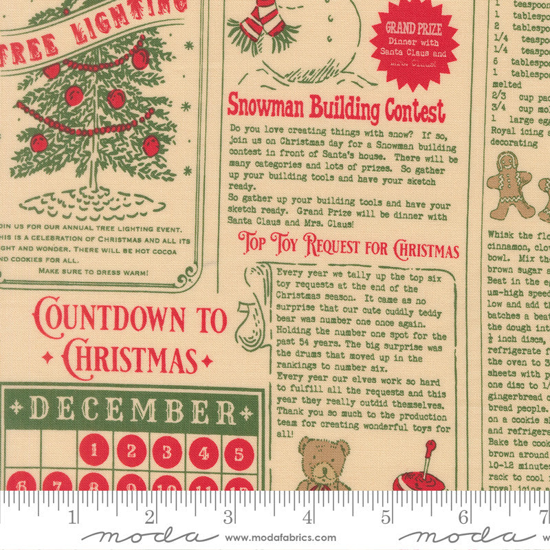 Holiday Cheer North Pole News Natural Yardage by Stacy Iest Hsu for Moda Fabrics | 20970 11