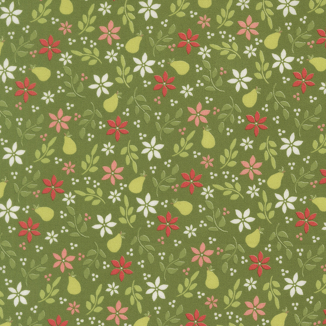 PRESALE Poinsettia and Pear Pear Evergreen Yardage by Sherri & Chelsi for Moda Fabrics | 37711 14