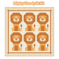 Mighty Lions Custom Quilt Kit With Animal Park Fun by Stacy Iest Hsu for Moda Fabrics | Quilt Size 63" x 63"