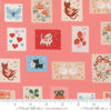 PRESALE Funny Valentine Stamps Coral Yardage by Lizzy House for Moda Fabrics | 37143 14