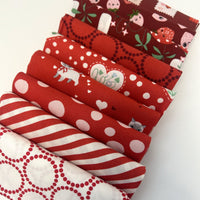 Funny Valentine Custom Fat Quarter Bundle Red by Lizzy House for Moda Fabrics | 9 FQs | Curated Bundle
